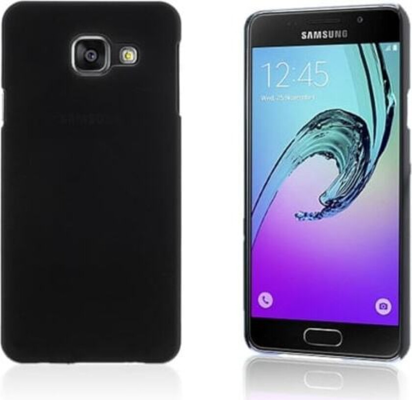 Gummibelagt deksel for Samsung Galaxy A3 SM-A310F (2016) - sort