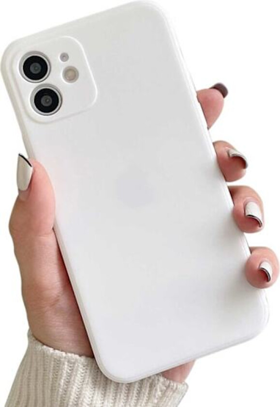 iPhone 12 Pro tynne hvitt mobilskall med objektivdeksel 1mm TPU