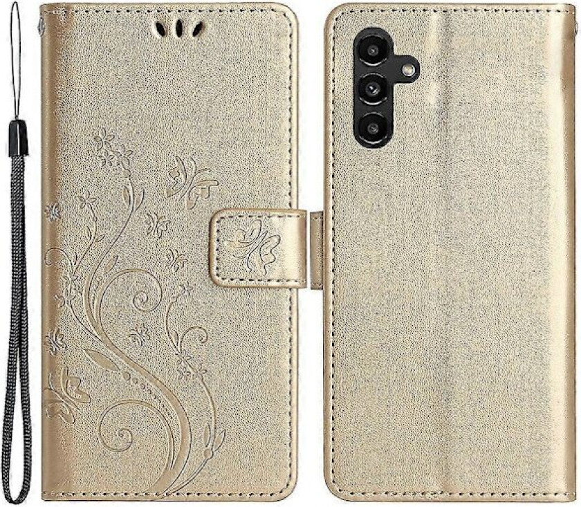 For Samsung Galaxy A55 5G Sommerfugl Lærveske Telefondeksel med Stativ Lommebok