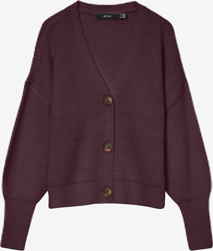 Kardigan vmLea LS V-neck Cuff Cardigan - Rød
