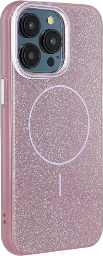 iPhone 15 Pro Plast Glitter Deksel - MagSafe Kompatibel - Lilla