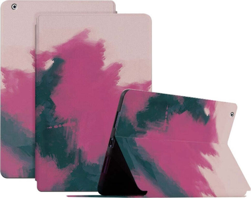 iPad 4 / 3 / 2 Kunstskinn Flip Deksel m. Mønster - Pink