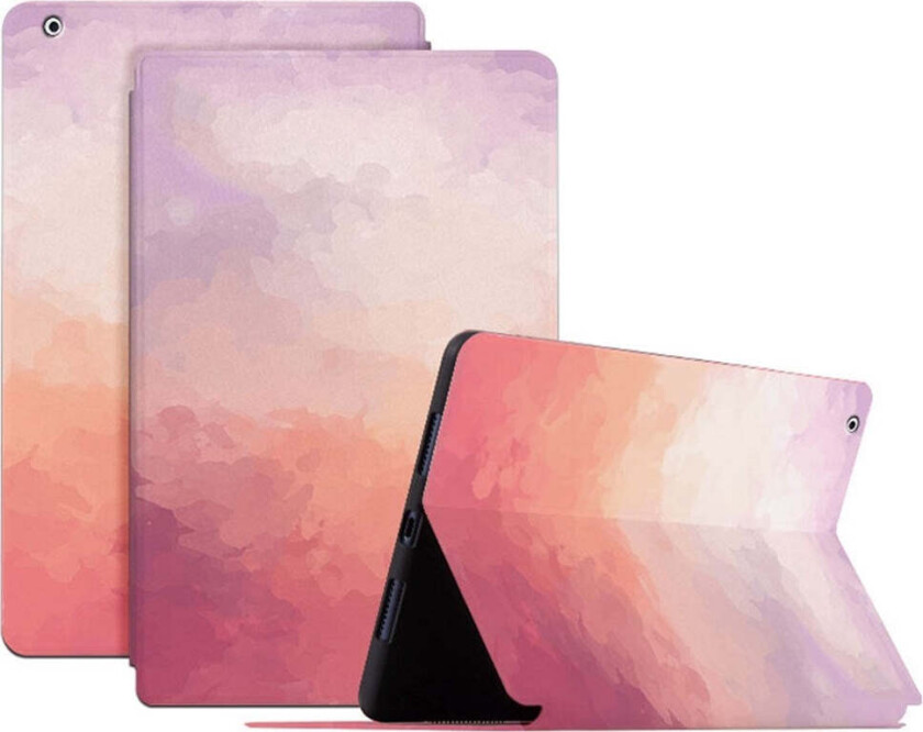 iPad 4 / 3 / 2 Kunstskinn Flip Deksel m. Mønster - Rosa