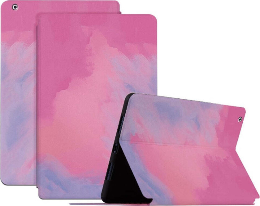 iPad 4 / 3 / 2 Kunstskinn Flip Deksel m. Mønster - Lilla