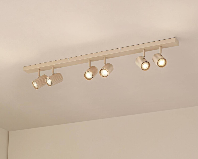 Lindby vegglampe Kardis, beige, 6 lyskilder, metall, GU10