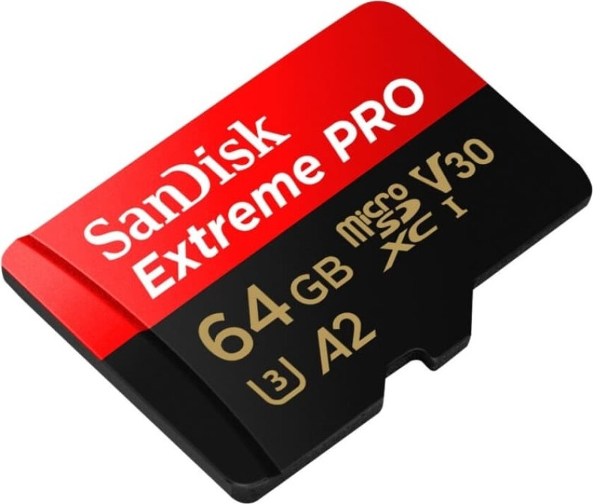 SanDisk Extreme Pro - Flash-minnekort (microSDXC til SD-adapter inkludert) - 64 GB