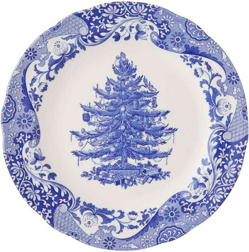 Blue Italian Christmas Tree tallerken 27 cm blå/hvit