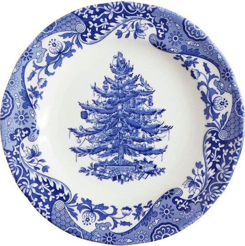 Blue Italian Christmas Tree tallerken 20 cm blå/hvit