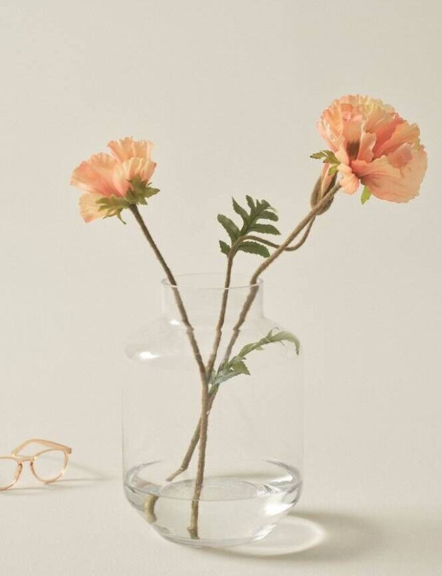 glassvase - høyde 28 cm Klart glass