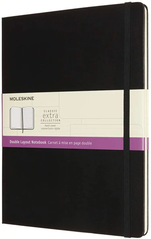 Notatbok XL linjert/blank Sort Hard