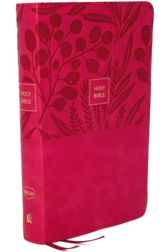 NKJV, End-of-Verse Reference Bible, Personal Size Large Print, Leathersoft, Pink, Thumb Indexed, Red av Thomas Nelson