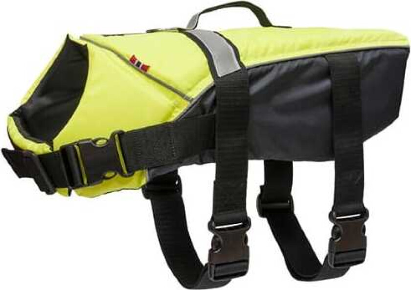 Pet Flytevest Sort/fl.gul L15-25
