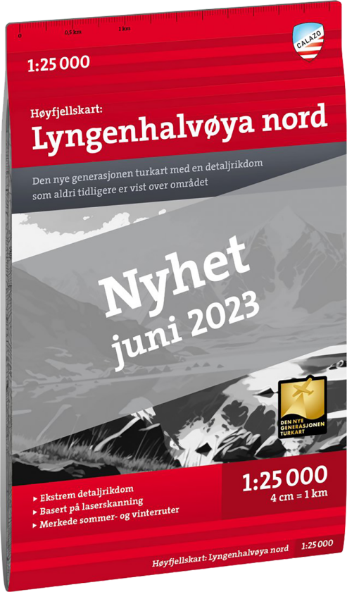 Høyfjellskart Lyngenhalvøya nord