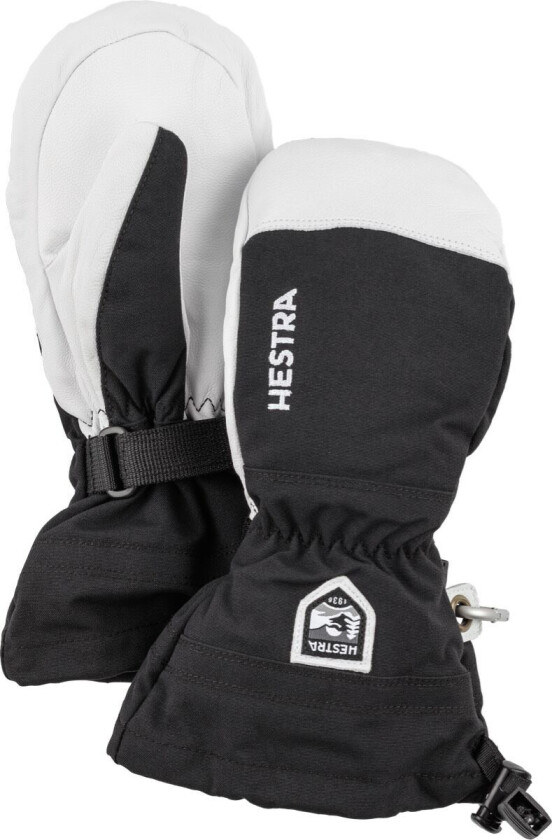 Army Leather Heli Ski Mitt, skivott junior Svart