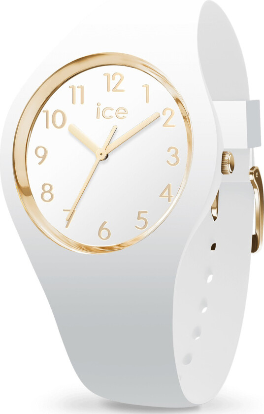 Ice Glam White Gold Small 014759 - Kvarts - Hvit - Dameklokker - Silikon - Mineral