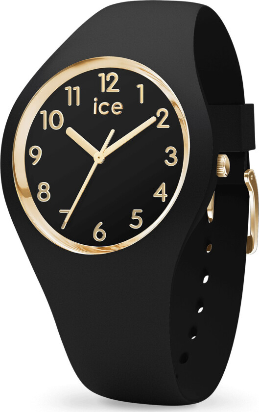 Ice Glam Black Gold Small 015338 - Kvarts - Sort - Dameklokker - Silikon - Mineral