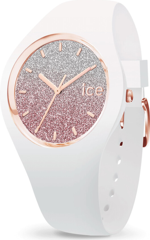 Ice Lo White Pink Small 013427 - Kvarts - Hvit - Dameklokker - Silikon - Mineral