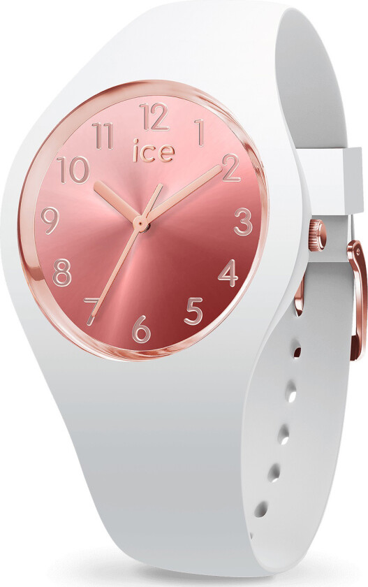 Ice Sunset Blush Small 015744 - Kvarts - Hvit - Dameklokker - Silikon - Mineral