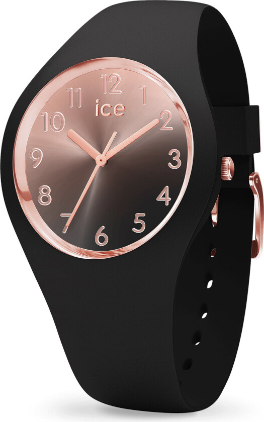 Ice Sunset Black Small 015746 - Kvarts - Sort - Dameklokker - Silikon - Mineral