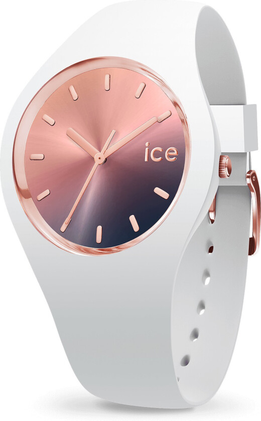 Ice Sunset Midnight Medium 015749 - Kvarts - Hvit - Dameklokker - Silikon - Mineral