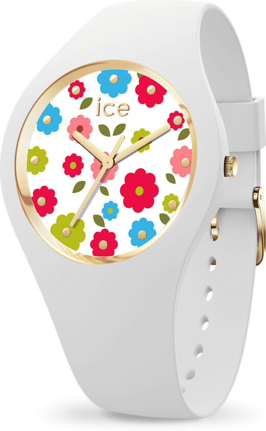 Ice Flower Power Small 017582 - Kvarts - Hvit - Dameklokker - Silikon - Mineral