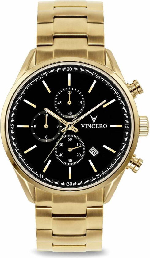 Chrono S - Black/Gold Color Steel Bla-GolM-0S38 - Kvarts - Gull - Herreklokker - Rustfritt stål - ledd m/pin - Safirbelagt mineralglas