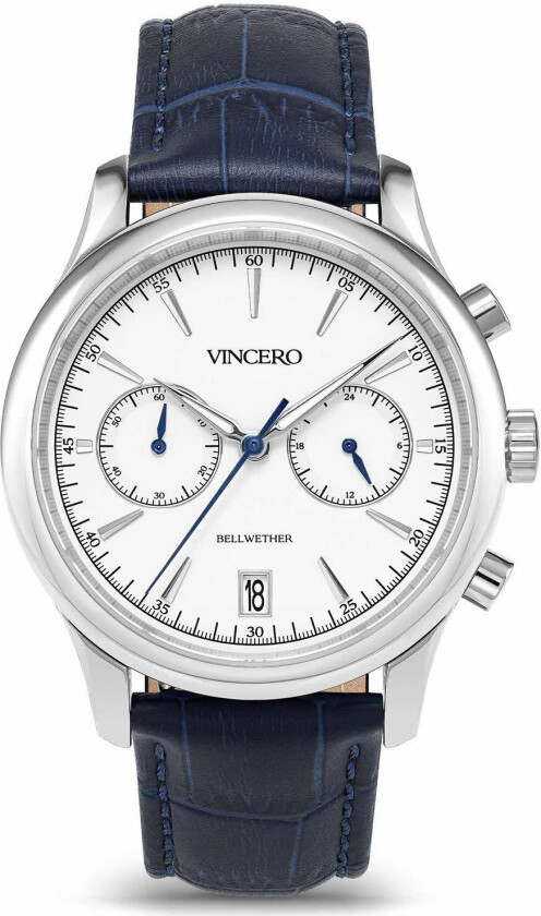 The Bellwether - Blue/Steel Blu-Sil-0W03 - Kvarts - Sølv - Herreklokker - Skinn - Safir