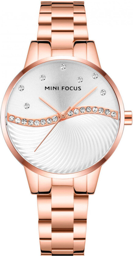 MF0263 Diamond Rose - Kvarts - Rosegull - Dameklokker - Rustfritt stål - ledd m/pin - Mineral