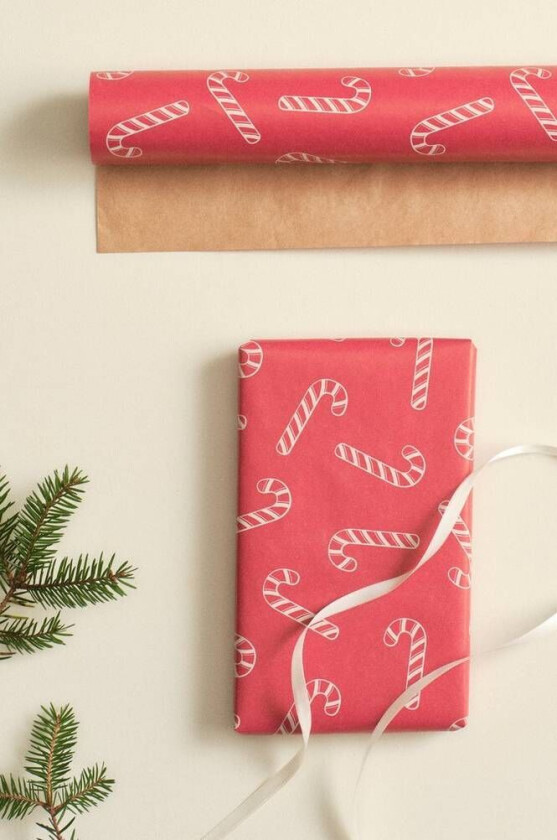 CANDY CANES gavepapir Rød/hvit