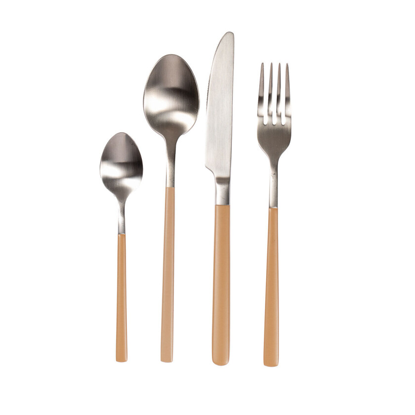 Bestikk Milano beige/stål, 4 deler