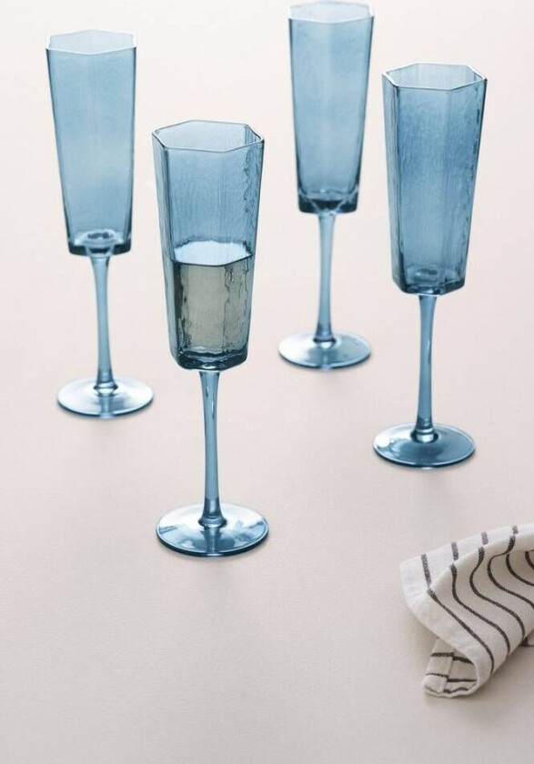 champagneglass 4-pk Blå