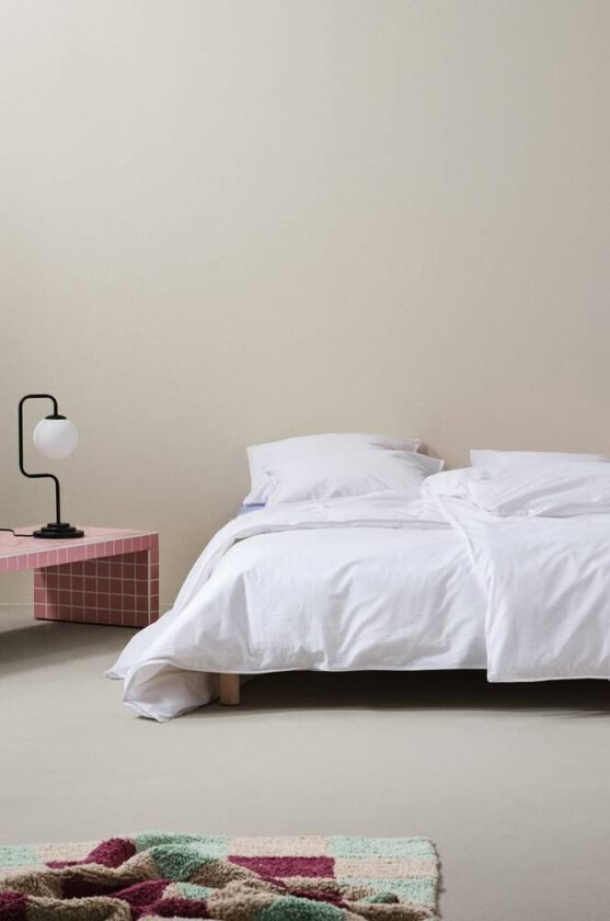 sengesett enkeltseng - økologisk Matt hvit hvit