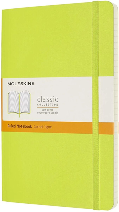 Notatbok Soft L Linjert Lemon Green