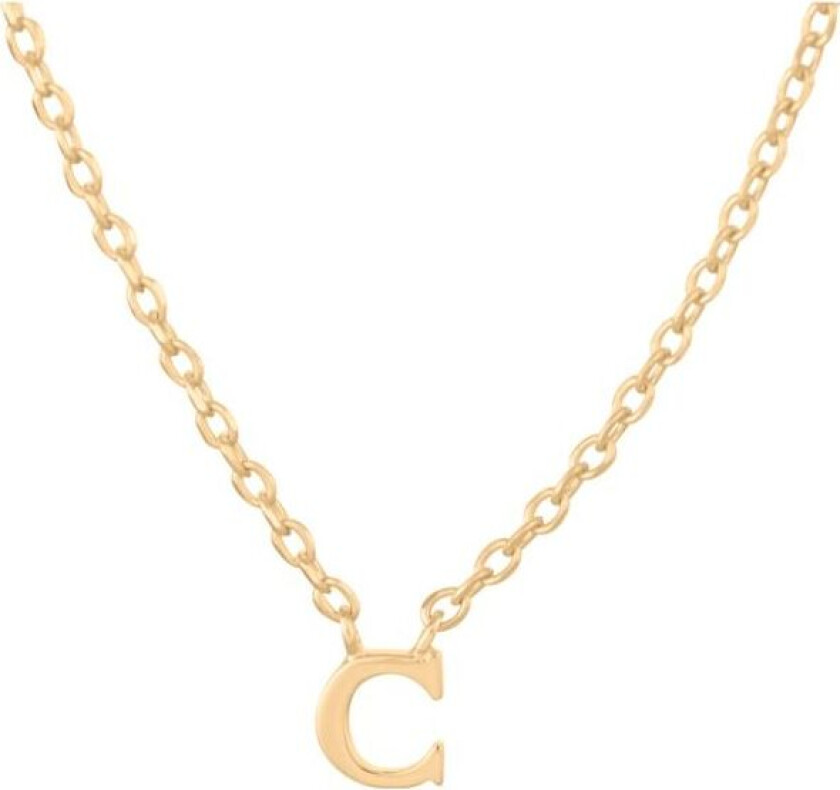 Note Letter C Forgylt Sølv Halskjede N-940-GP-C
