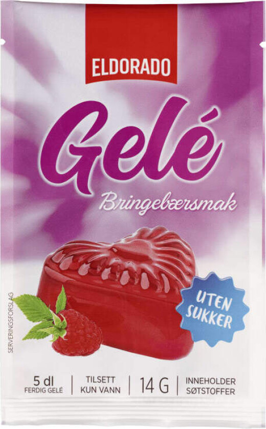 Bringebærgele u/Sukker 14g