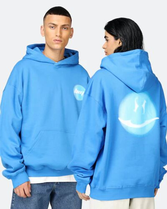 Hettegenser – Smiley Blur Blå Unisex S