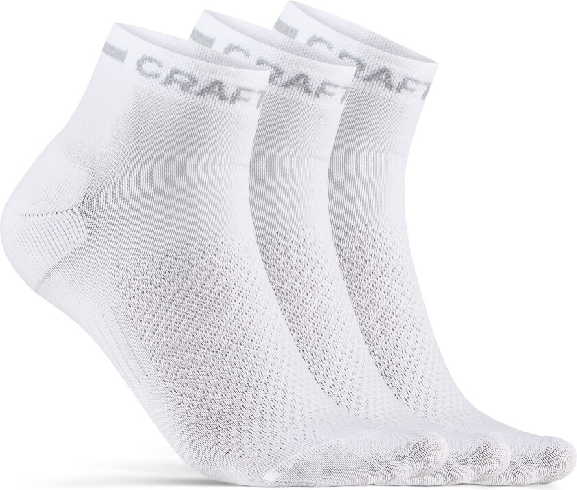 Core Dry Mid Sock 3-pack 34/36, White