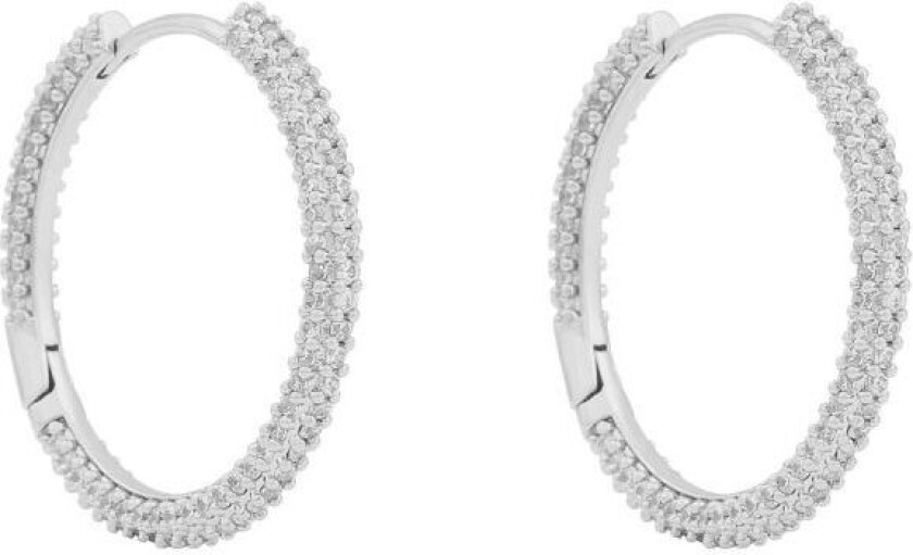 Snö Of Sweden North Ring Earrings Silver/Clear 25mm