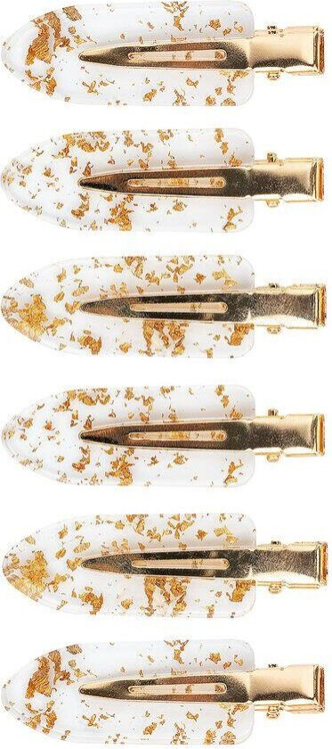 Gold Flake No Crease Clips 6pcs