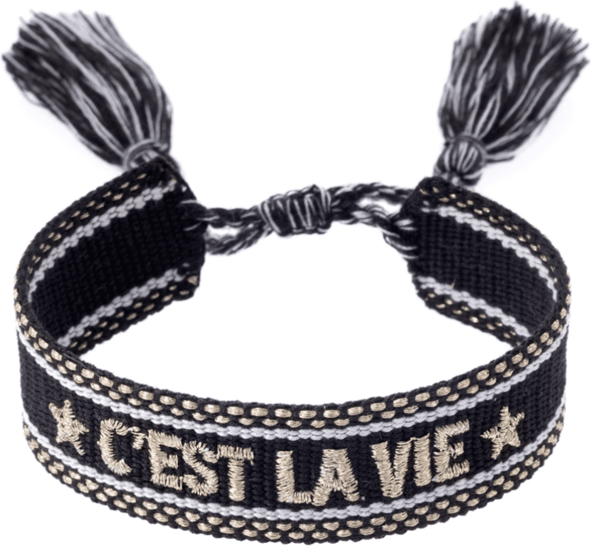 DARK Woven Friendship Bracelet C'est La Vie Black With Gold