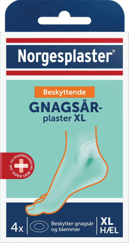 Beskyttende gnagsårplaster hæl XL, 4 stk