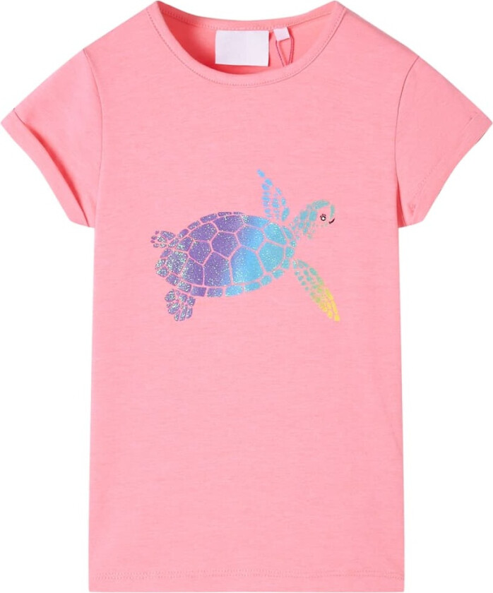 T-skjorte for barn med knallrosa 140