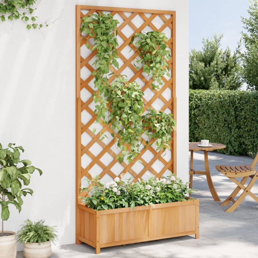 Plantekasse med espalier brun heltre gran