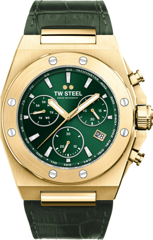 CEO Tech Chronograph CE4085 - Kvarts - Gull - Herreklokker - Skinn - Safir