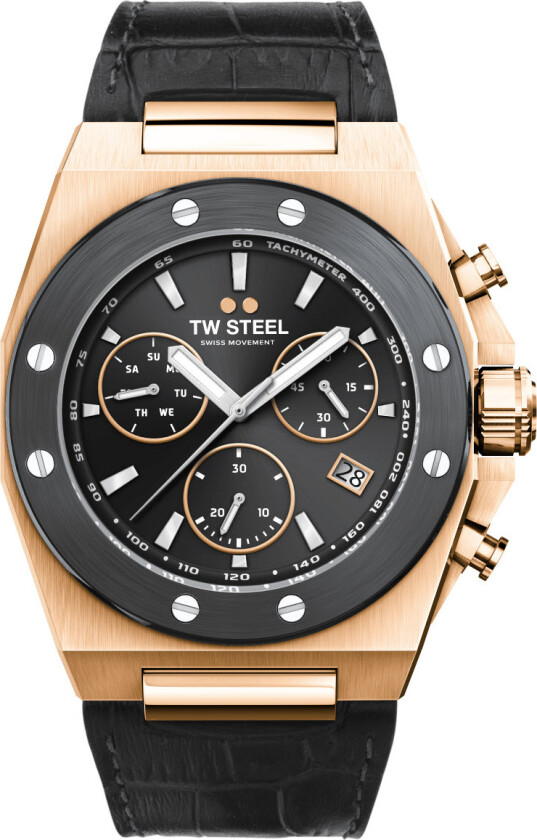 CEO Tech Chronograph CE4084 - Kvarts - Rosegull - Herreklokker - Skinn - Safir