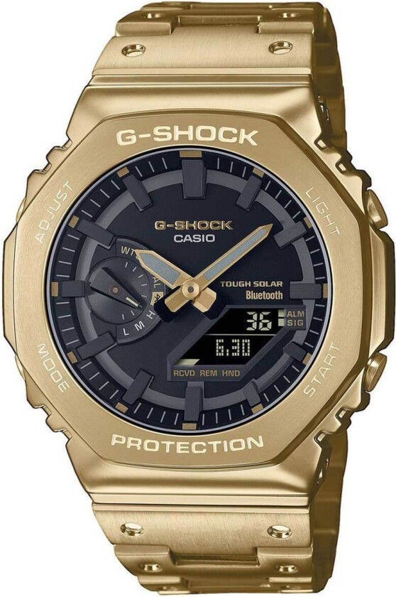G-Shock CasiOak Full Metal GM-B2100GD-9AER - Anadigi - Gull - Herreklokker - Rustfritt stål - ledd m/pin - Mineral