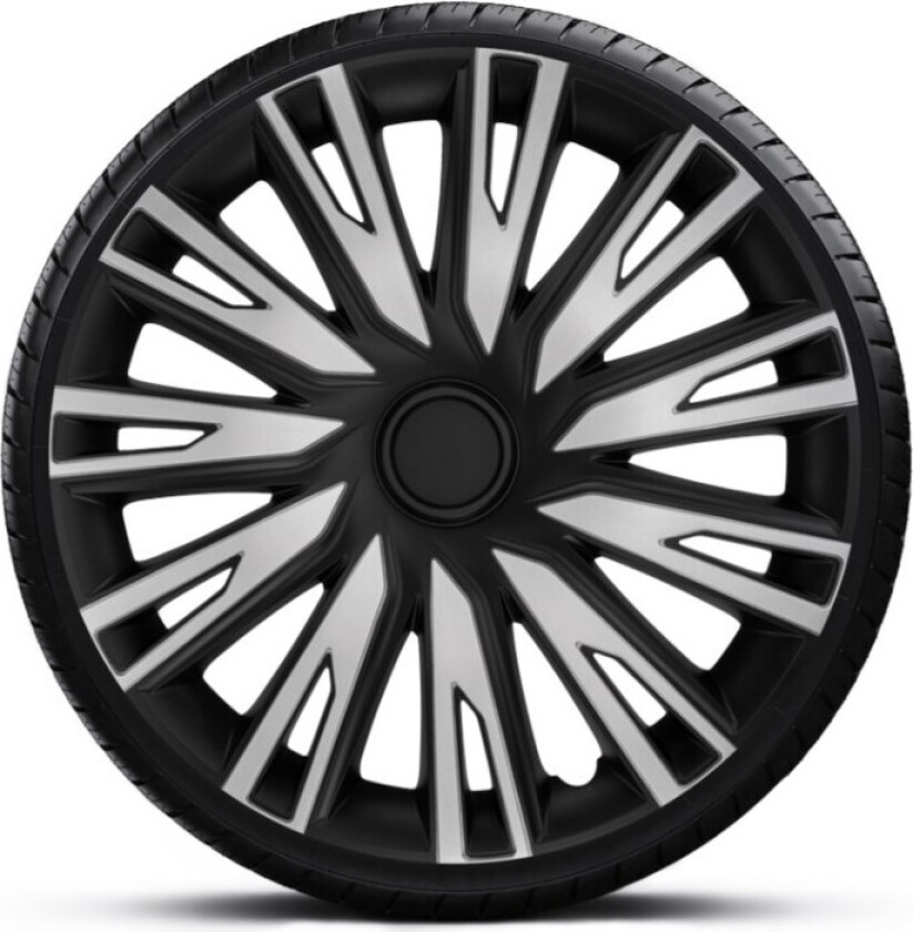 14 COPRA SILVER BLACK Hjulkapsler