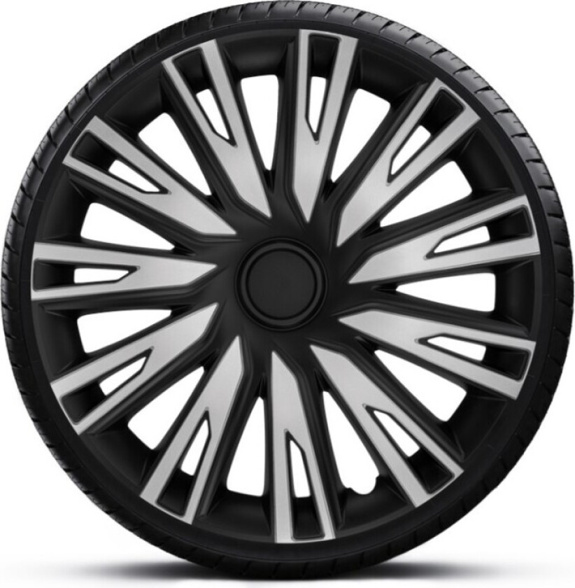 16 COPRA SILVER BLACK Hjulkapsler