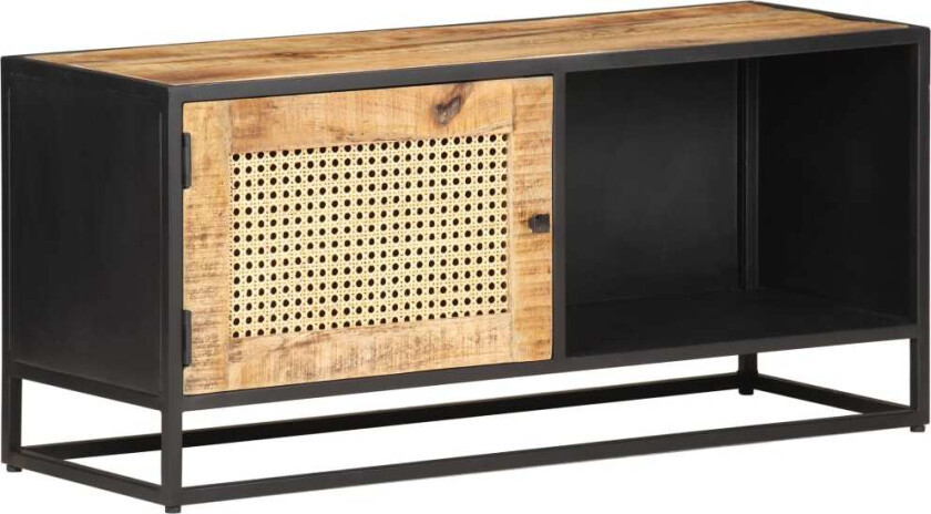 Bilde av TV-benk 90x30x40 cm grovt mangotre med naturlig stokk