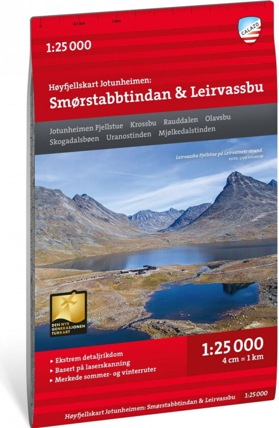 Høyfjellskart Jotunheimen : Smørstabbstindan & Leirvassbu